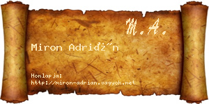 Miron Adrián névjegykártya